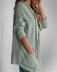 Double Take Pocketed Open Front Long Sleeve Cardigan