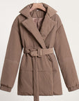 Puffer Long Sleeve Winter Coat with Belt