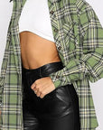 Plaid Collared Neck Long Sleeve Shirt