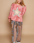 POL Washed Star Patch With Studded Top