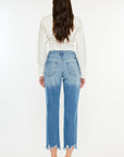 White Smoke Kancan Distressed Frayed Hem Cropped Jeans