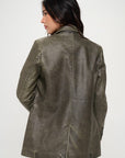 Coalition LA Single-Breasted Vegan Leather Blazer