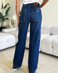 Dark Slate Gray Judy Blue Full Size High Waist Straight Cargo Jeans