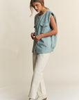 J.NNA Frayed Tweed Padded Shoulder Vest