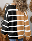 Contrast Striped Long Sleeve Sweatshirt