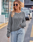 Round Neck Cable-Knit Sweater