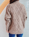 Diamond Round Neck Long Sleeve Sweater