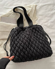 Drawstring Bubble Texture Tote Bag