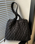 Drawstring Bubble Texture Tote Bag