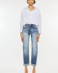 Lavender Kancan High Rise Cuffed Straight Jeans