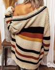 Striped Open Front Longline Cardigan