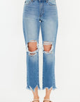 Lavender Kancan Distressed Frayed Hem Cropped Jeans