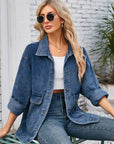 Button Up Long Sleeve Denim Jacket