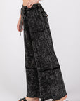 SAGE + FIG Mineral Washed Terry Wide Leg Pants