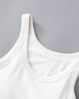 Light Gray Round Neck Tank with Bra