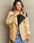 Tie Waist Lapel Collar Trench Coat