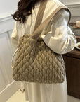 Drawstring Bubble Texture Tote Bag