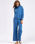 Basic Bae High- Low Turtleneck Long Sleeve Top and Pants Sweater Set