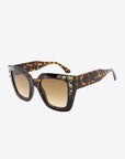 White Smoke Inlaid Rhinestone Polycarbonate Sunglasses