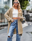 Open Front Dropped Shoulder Longline Cardigan