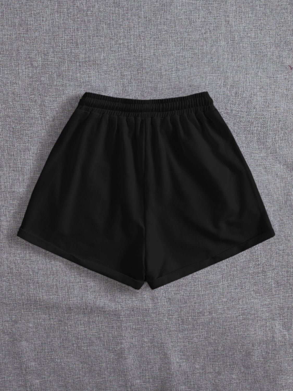 Slate Gray Drawstring Pocketed Elastic Waist Shorts Sentient Beauty Fashions Apparel & Accessories