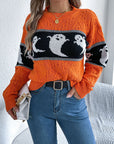 Ghost Round Neck Long Sleeve Sweater