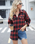 Lovelet Plaid Collared Neck Button Down Jacket