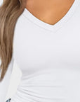 Lavender V-Neck Long Sleeve T-Shirt