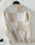 Color Block Round Neck Long Sleeve Sweater