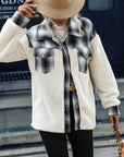 Plaid Collared Neck Button Down Jacket