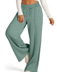 Drawstring Elastic Waist Wide Leg Pants