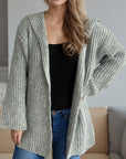 Sequin Detail Long Sleeve Hooded Cardigan