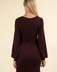 VERY J Ruched Detail Bodycon Mini Dress