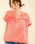 VERY J Nochted Short Sleeve Washed T-Shirt