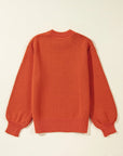 Pumpkin Pattern Round Neck Sweater