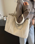 Corduroy Solid Large Tote Bag