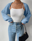 Honey Open Front Long Sleeve Cropped Cardigan