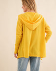 And The Why Full Size Thermal Hooded Open Front Cardigan with Pockets