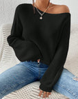 Honey Single Shoulder Long Sleeve Sweater