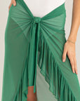 Sea Green HYFVE Ruffle Trim Cover Up Sarong Skirt