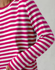 Striped Round Neck Long Sleeve Sweater