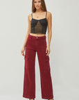 RISEN Full Size High Rise Wide Leg Cargo Jeans