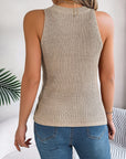 Cable-Knit Round Neck Vest