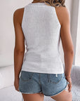 Cable-Knit Round Neck Vest