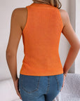 Cable-Knit Round Neck Vest