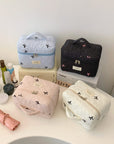 3 Piece Bow Quilted Cloth Storage Bag Set