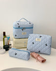 3 Piece Bow Quilted Cloth Storage Bag Set