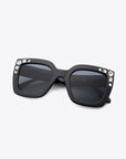 White Smoke Inlaid Rhinestone Polycarbonate Sunglasses