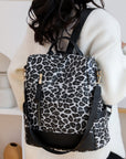 Leopard PU Leather Backpack Bag