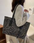 PU Leather Leopard Tote Bag